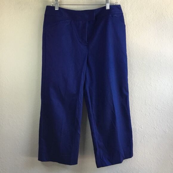 NWT East 5th Secretly Slender Slimming Cropped Wide Leg Pants Viking Blue Sz 10 - Picture 1 of 8